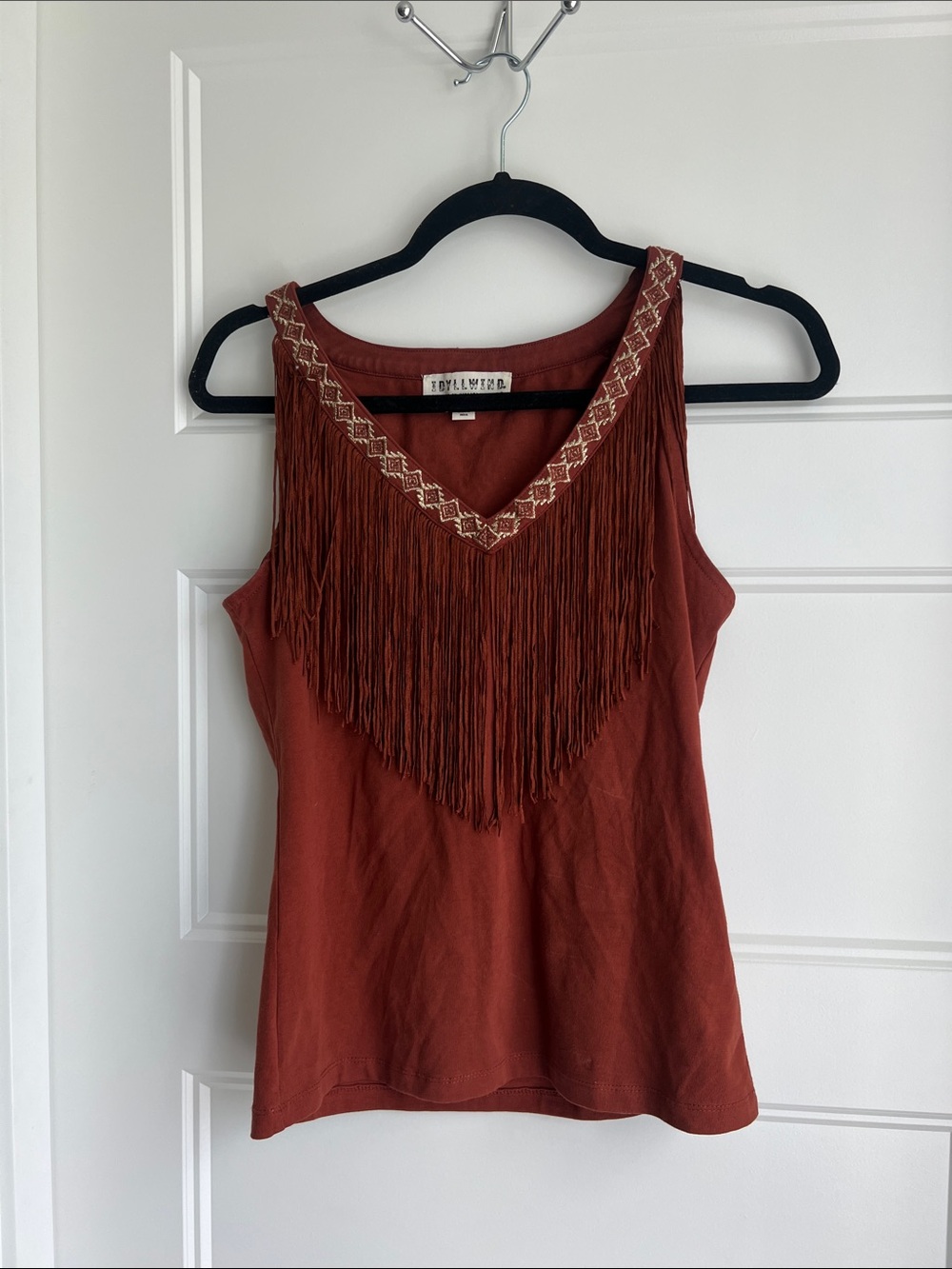 Idyllwind Rust Fringe V-Neck Tank Top